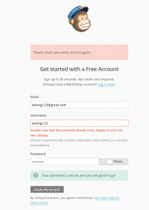 mailchimp signup page microcopy personality