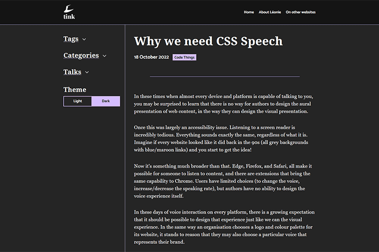 Example from Why we need CSS Speech