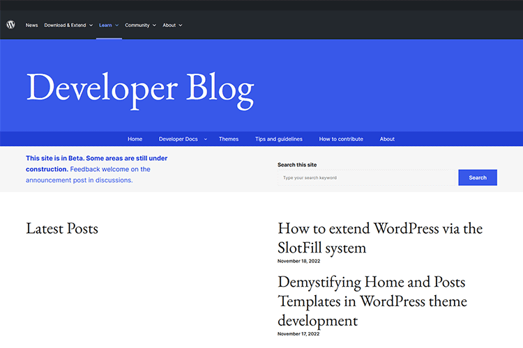 Example from WordPress.org Developer Blog