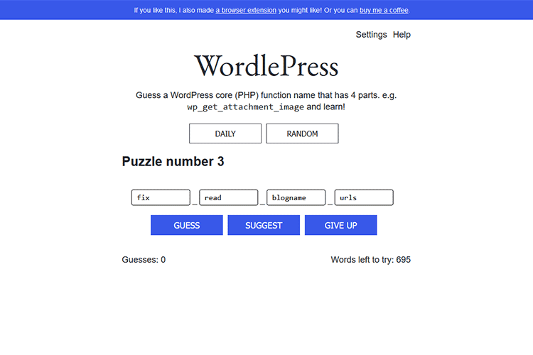 Example from WordlePress