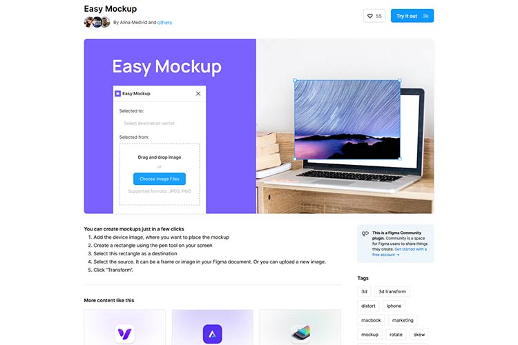 Example from Easy Mockup