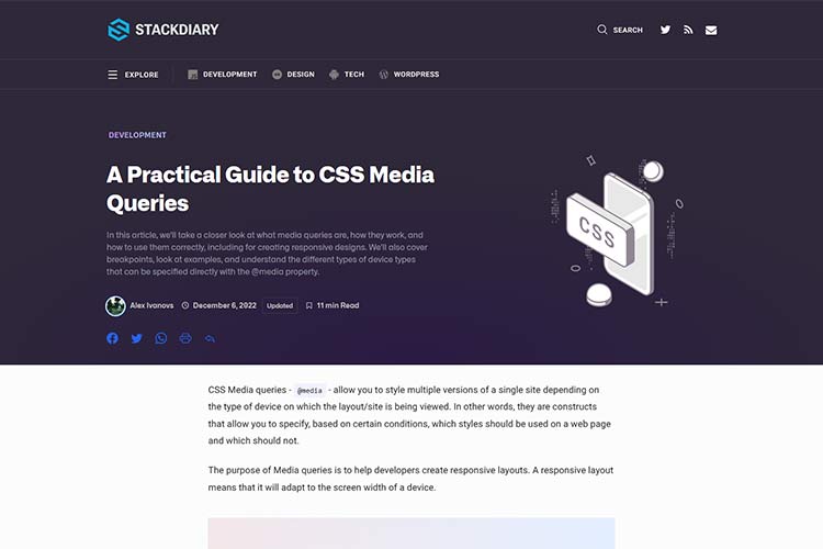 Example from A Practical Guide to CSS Media Queries