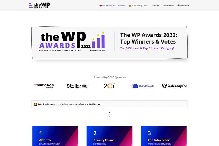 Example from The WP Awards 2022