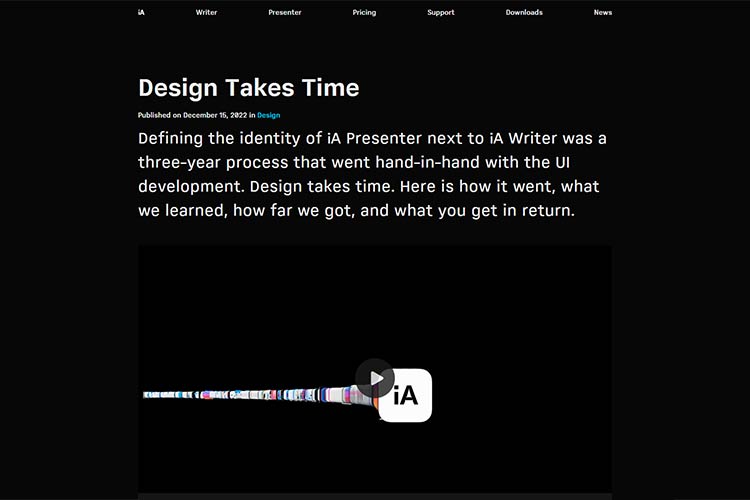 Example from Design Takes Time