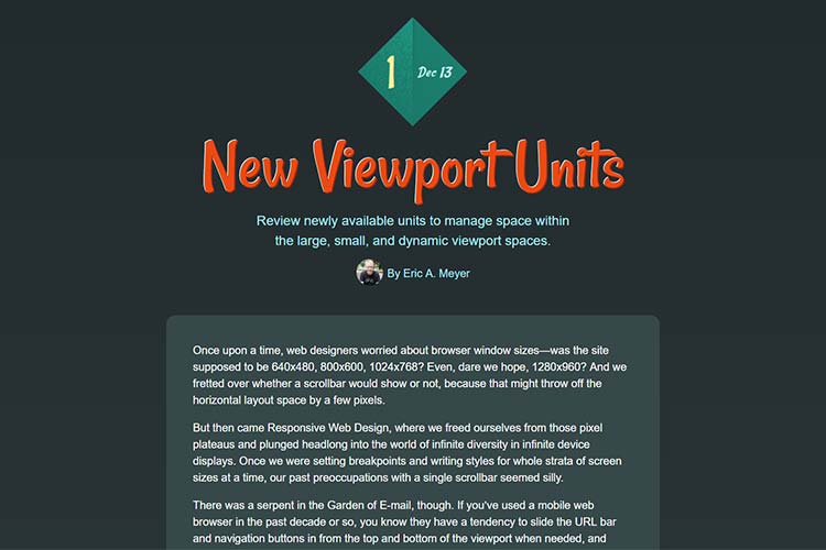 Example from New Viewport Units