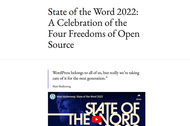 Example from State of the Word 2022