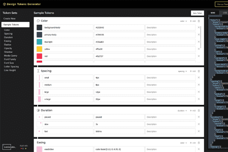 Tiny Little Tool for Web Designers Design Tokens Generator