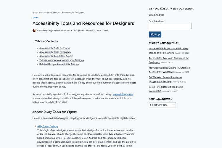 Example from Accessibility Tools and Resources for Designers