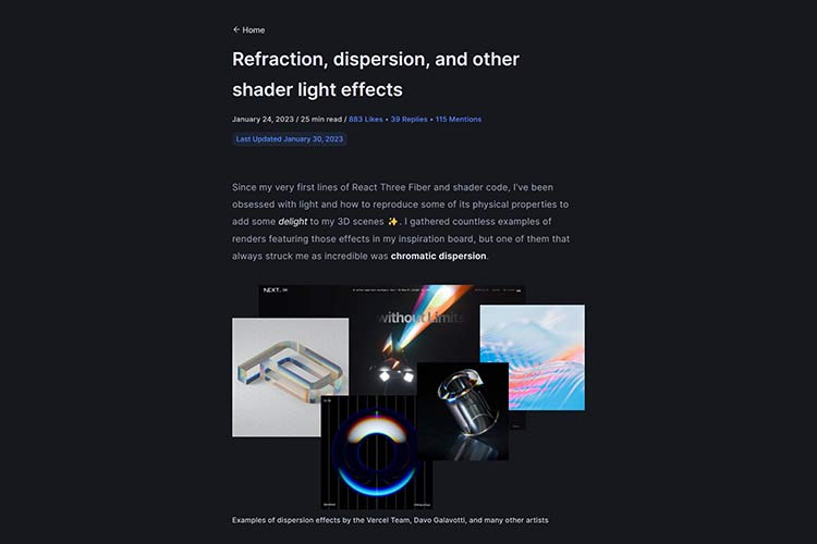 Example from Refraction, dispersion, and other shader light effects