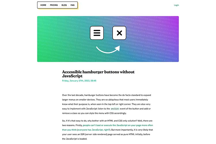Example from Accessible hamburger buttons without JavaScript