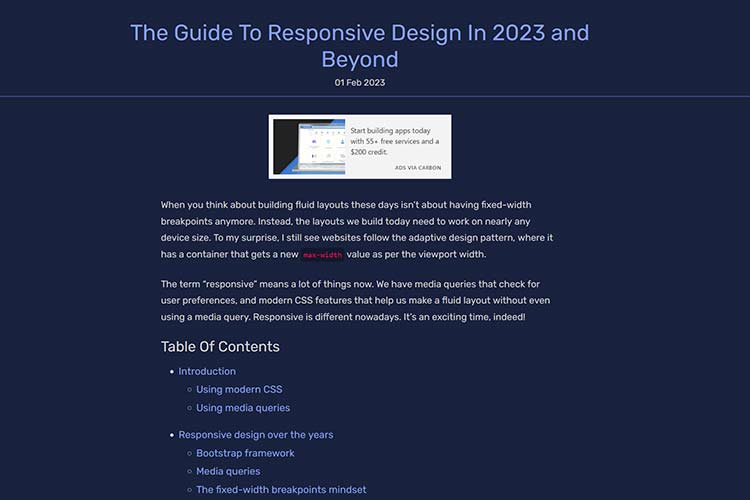 Example from The Guide To Responsive Design In 2023 and Beyond