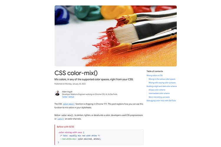 Example from CSS color-mix()