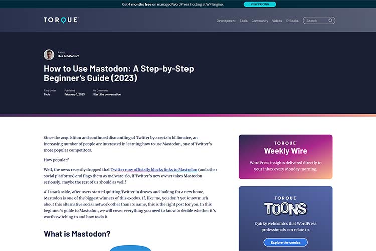 Example from How to Use Mastodon: A Step-by-Step Beginner’s Guide (2023)