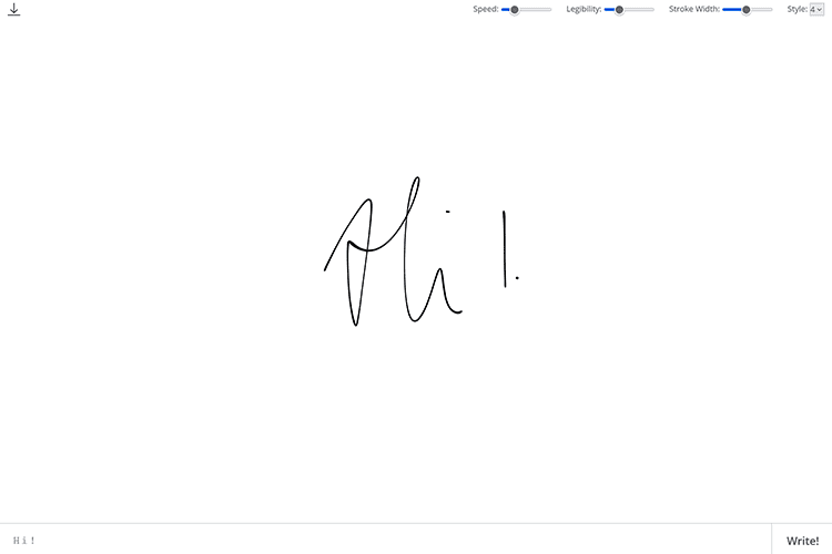 Example from Calligrapher.ai