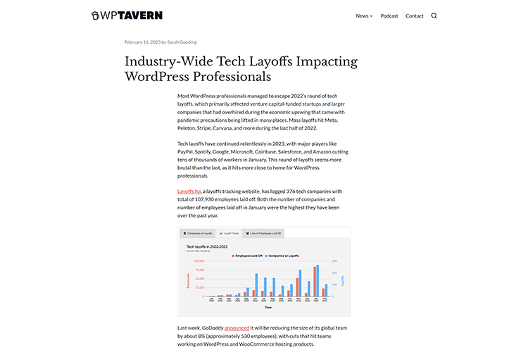 Example from Industry-Wide Tech Layoffs Impacting WordPress Professionals