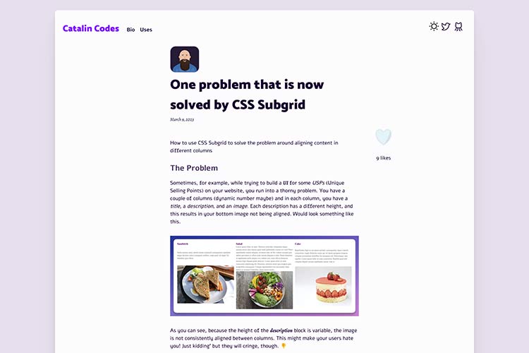 Example from One problem that is now solved by CSS Subgrid