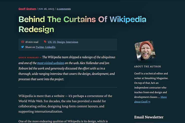 Behind The Curtains Of Wikipedia Redesign