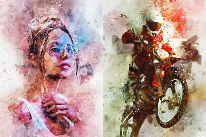 Watercolor Splash Art Photoshop Action