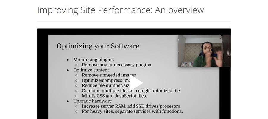 Learn WordPress offers a free course on improving website performance.