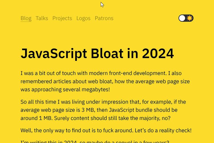 JavaScript Bloat in 2024