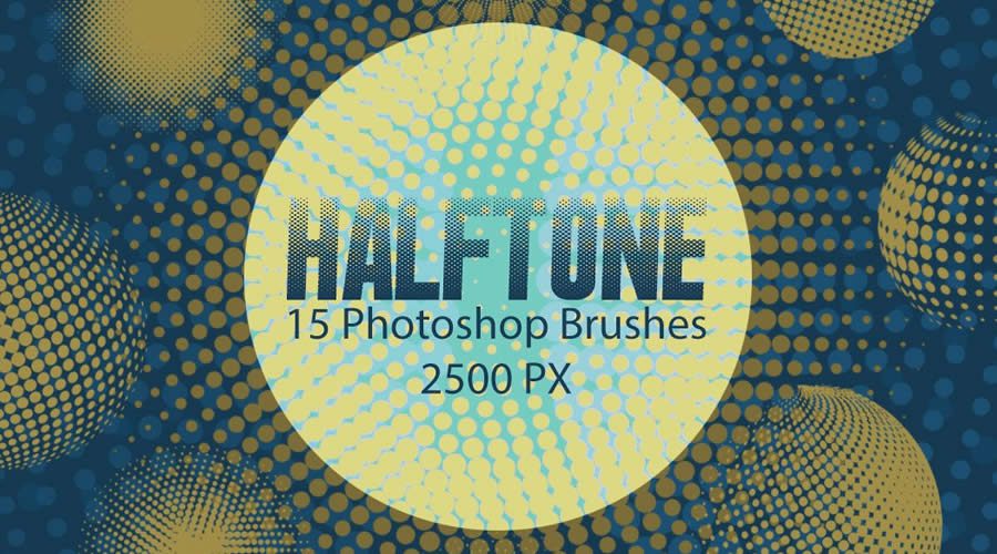 2500px Halftone Photoshop Brushes Free