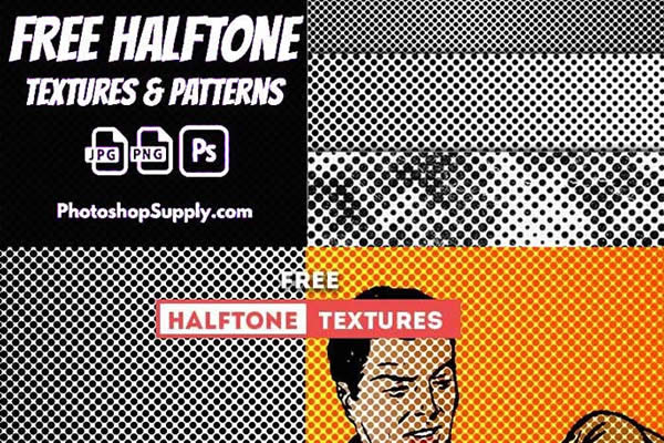 Vintage Halftone Textures & Patterns Free