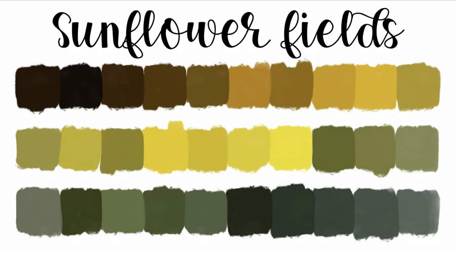 Sunflower Fields Procreate Color Palette