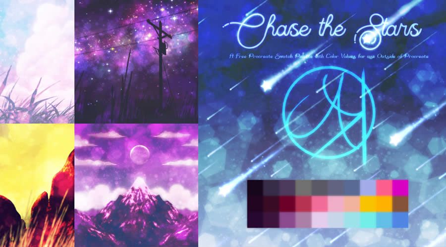 Chase The Stars Procreate Color Swatch & Palette Free