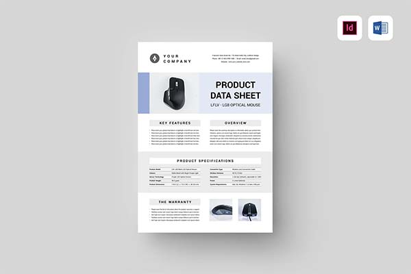 Product Data Sheet InDesign Template