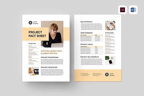 Project Fact Sheet InDesign Template