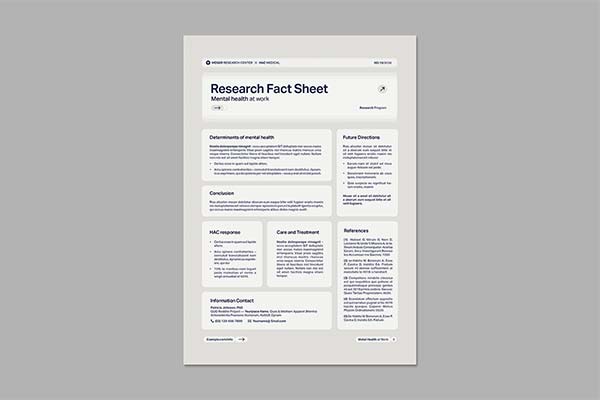 Research Fact Sheet InDesign Template