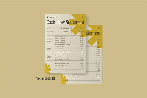 Excel Cashflow Statement InDesign Template