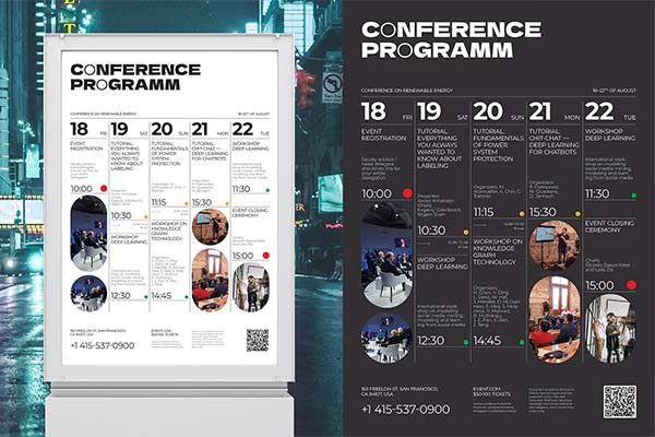 Conference Program Poster Photoshop Template