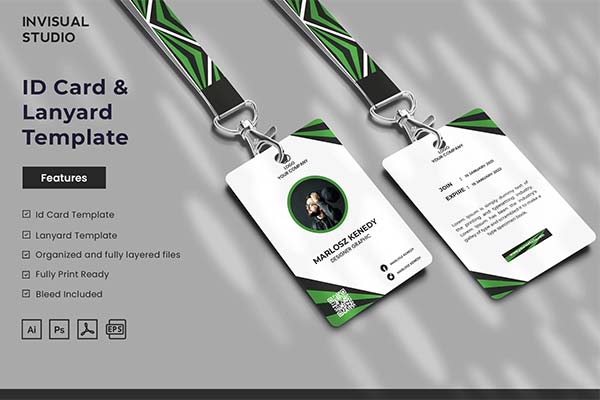 ID Card & Lanyard Photoshop Template