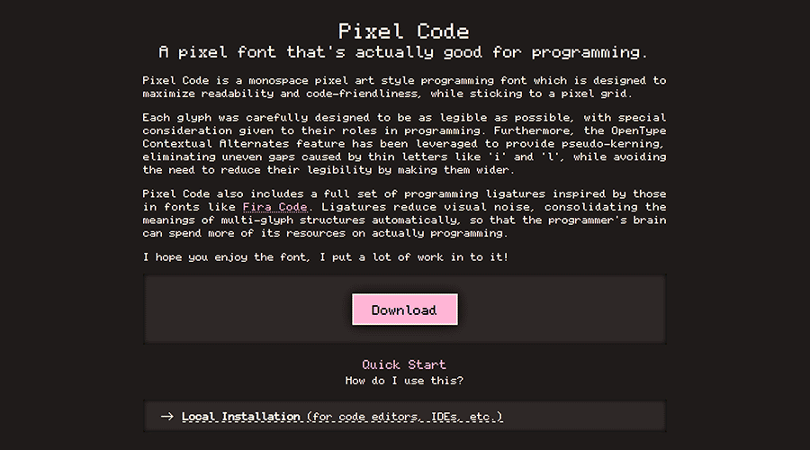 Pixel Code font