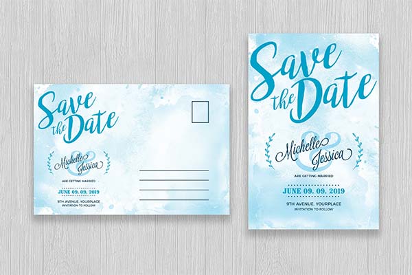 Save the Date Postcard Template PSD