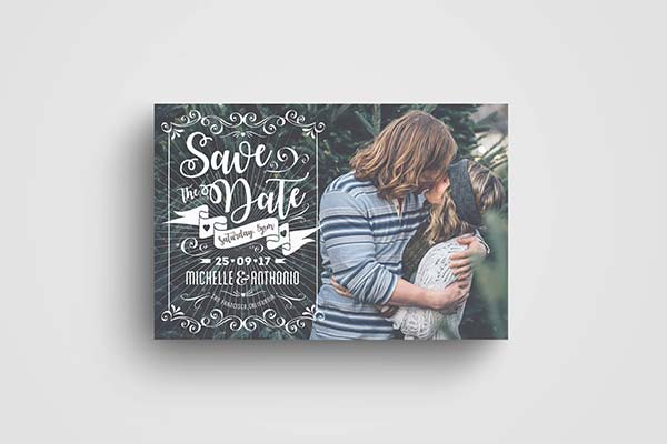 Save The Date Postcard Template PSD