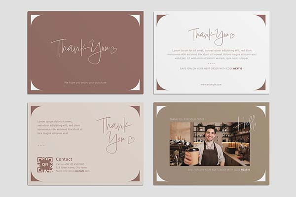 Thank You Card Template Template PSD