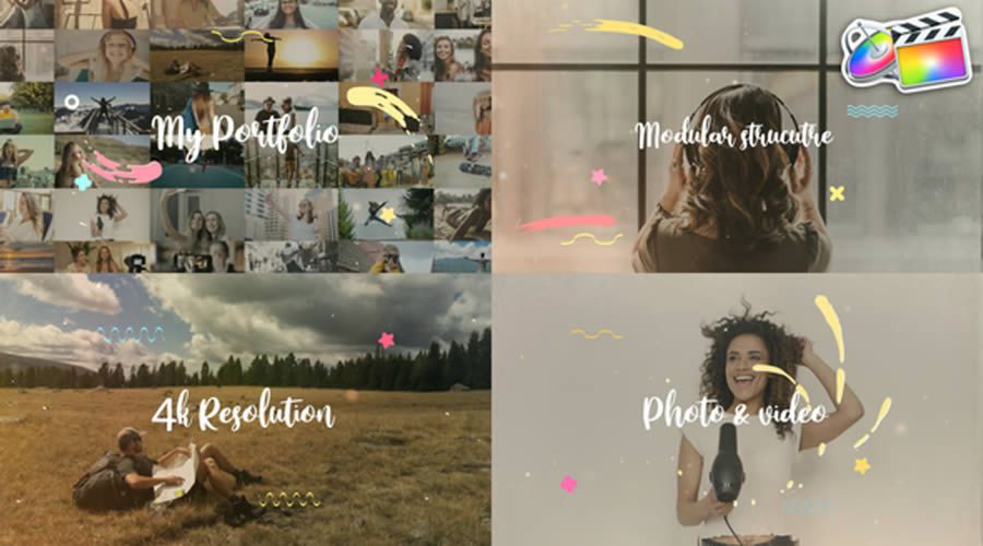 Stylish Portfolio Slideshow Template for Final Cut Pro 