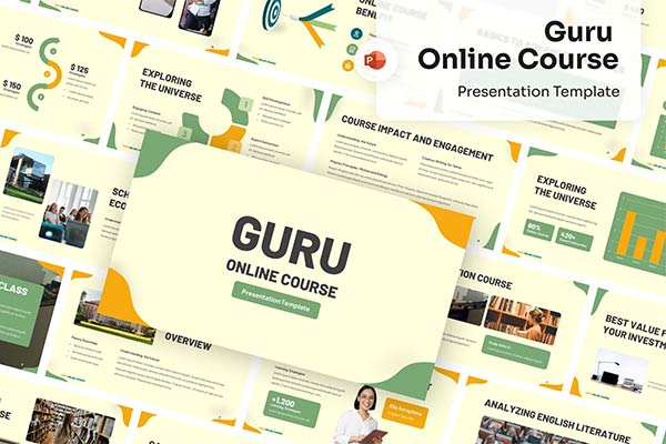 Guru Online Course PowerPoint Template