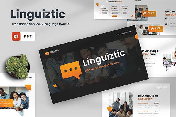 Linguiztic - Language Course PowerPoint Template