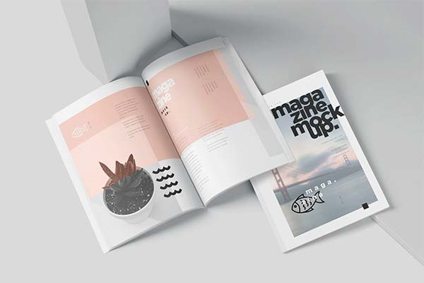 A5 Slim Fashion Magazine Mockup Set Photoshop Template