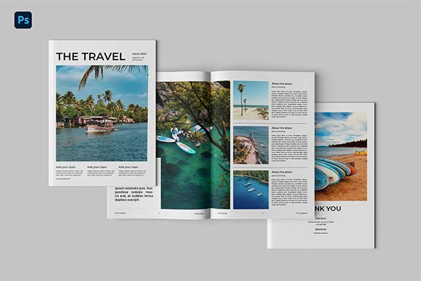 Travel Magazine Photoshop Template