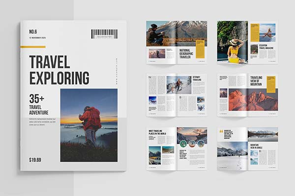 Travel Magazine Photoshop Template