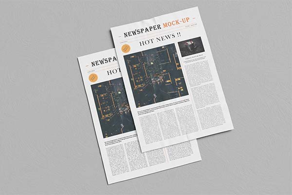 Newspaper Mockup Photoshop Template