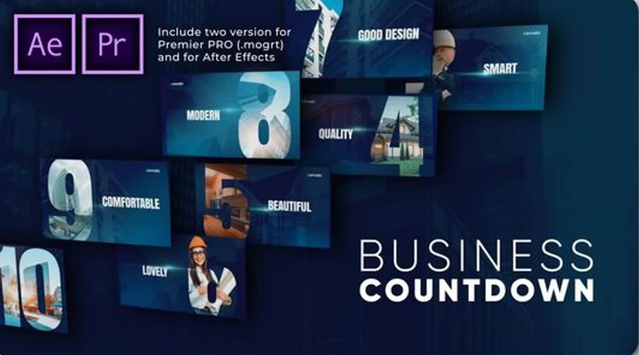 Countdown Opener business corporate presentation video template premiere pro