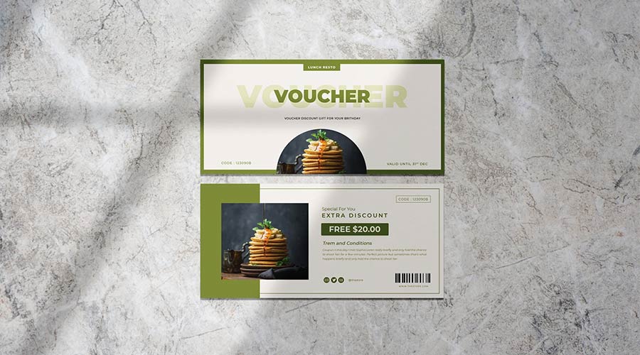 Resto Voucher Photoshop Template